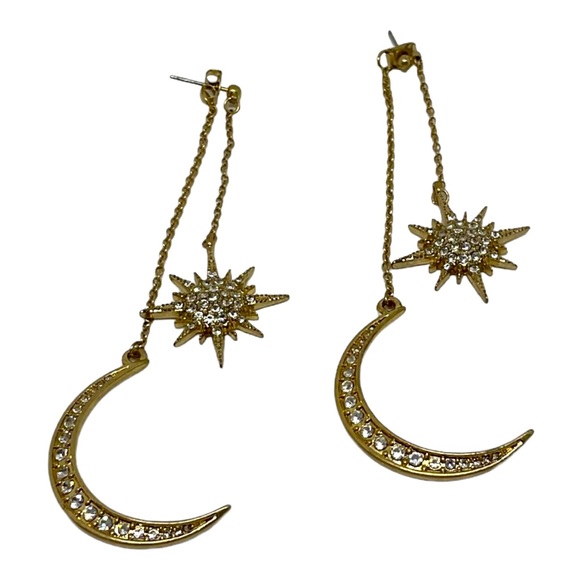 ✨2 for $15✨ Celestial Moon and Star earrings NWOB - Picture 1 of 2